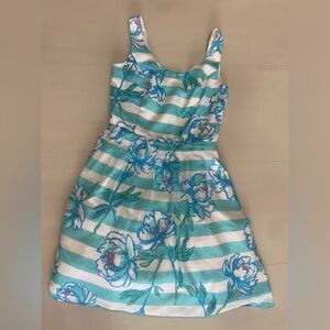 Lilly Pulitzer Blue and White Floral Mini Dress